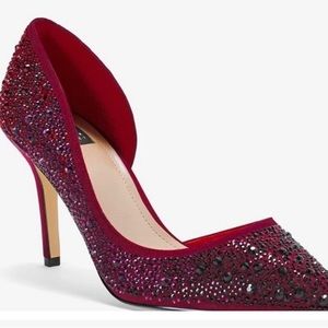 White house black market, ruby, red jeweled pumps.  Brianna Deep Garnet 7.5 M